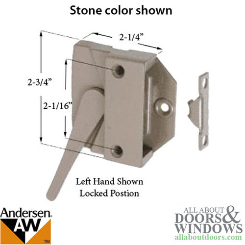 Andersen Casement Window Sash Lock, Perma-Shield 1979-95, LH - White - Andersen Casement Window Sash Lock, Perma-Shield 1979-95, LH - White