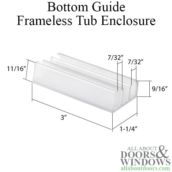 Bottom Guide for Frameless Sliding Shower Doors - Bottom Guide for Frameless Sliding Shower Doors