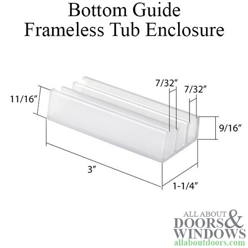 Bottom Guide for Frameless Sliding Shower Doors - Bottom Guide for Frameless Sliding Shower Doors