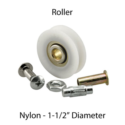 Door Roller Nylon Wheels 1.5 Inch Nylon Ball bearings With Installation Hardware