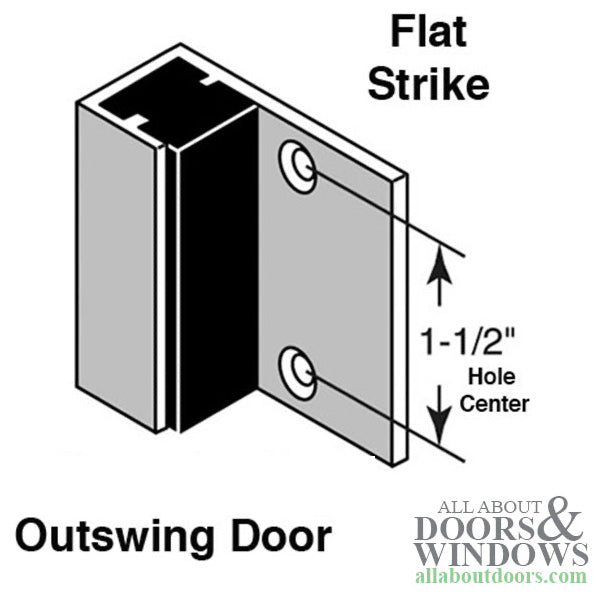 Outswing Door Flat Strike Plate with Slide Latch - Outswing Door Flat Strike Plate with Slide Latch