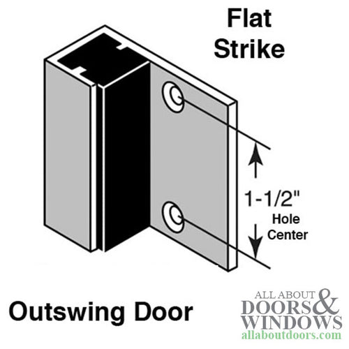 Outswing Door Flat Strike Plate with Slide Latch - Outswing Door Flat Strike Plate with Slide Latch