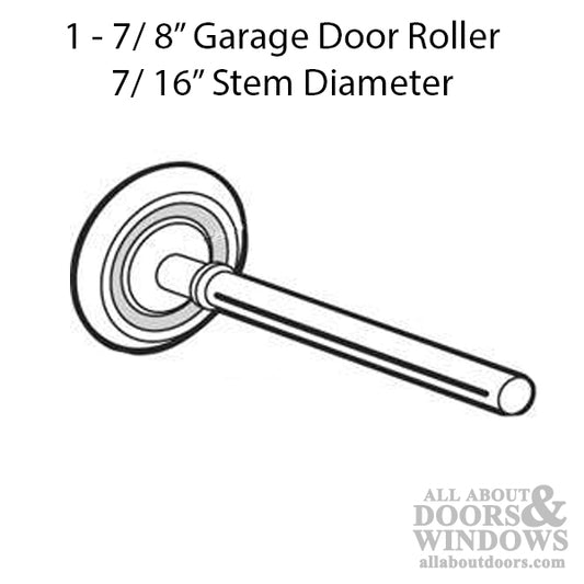 Garage Roller with 1-7/8 Inch Wheel and 7/16 Inch Stem Diameter