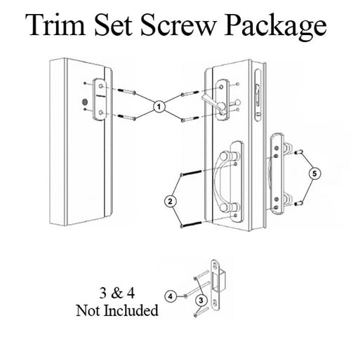 Gliding Door Trim Set Screw Package - Black - Gliding Door Trim Set Screw Package - Black