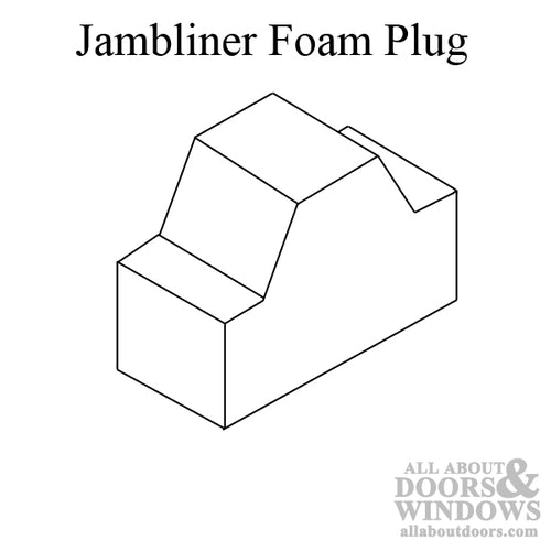 Foam Plug (Chimney Block) For Vinyl Jamb Liner - White - Foam Plug (Chimney Block) For Vinyl Jamb Liner - White