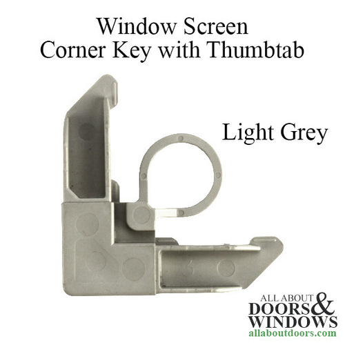 Window Screen Corner Key with Pull Tab, Plastic - Grey - Window Screen Corner Key with Pull Tab, Plastic - Grey