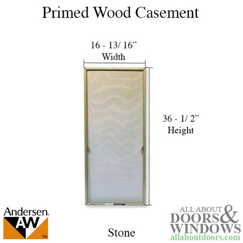 Window Screen, Primed Casement, N3 16 13/16 x 36 1/2 - Stone - Window Screen, Primed Casement, N3 16 13/16 x 36 1/2 - Stone