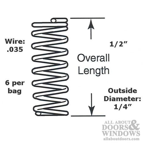 Compression Spring - 1/4 In Dia X 1/2 In Long - .035 Wire - Compression Spring - 1/4 In Dia X 1/2 In Long - .035 Wire