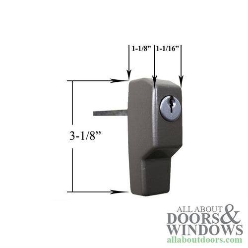 Andersen 2 Panel Gliding Door Exterior 6 Pin Lock w/ Keys - Stone - Andersen 2 Panel Gliding Door Exterior 6 Pin Lock w/ Keys - Stone