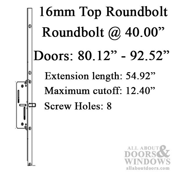 16mm Manual Top Extension, Roundbolt @ 40.00