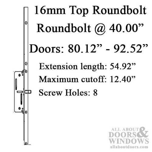 16mm Manual Top Extension, Roundbolt @ 40.00