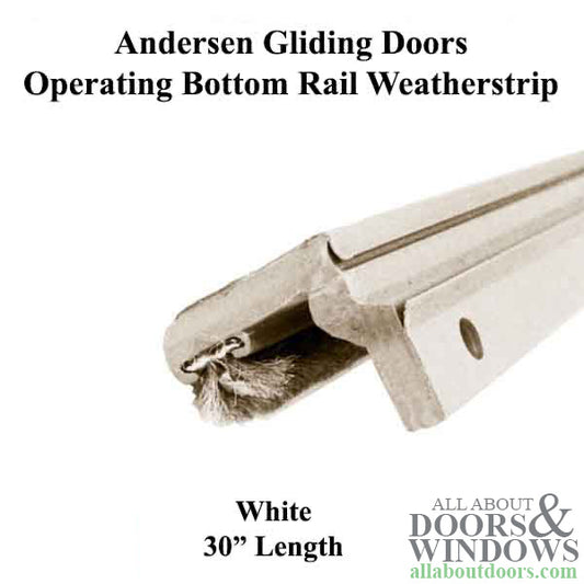 Andersen PS5 Operating Panel Bottom Rail Filler with Weatherstrip - White