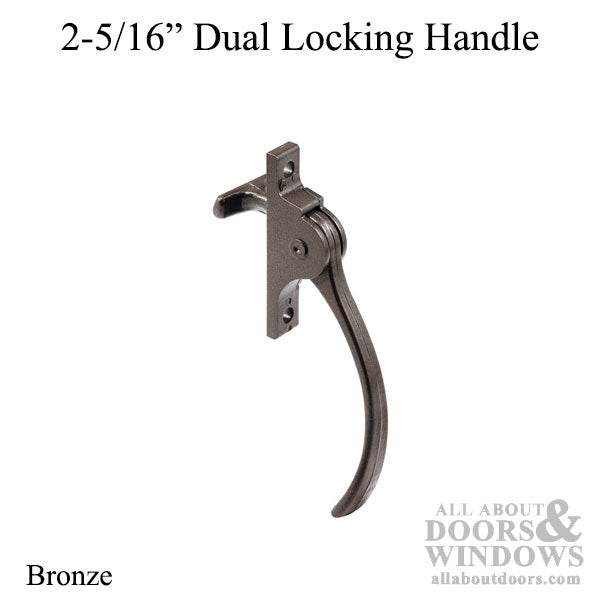 Casement Window 2-5/16  Dual Locking Handle - Bronze - Casement Window 2-5/16  Dual Locking Handle - Bronze