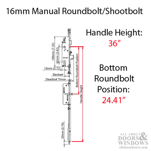 16mm Manual Gear, 45/92, Shootbolt, Roundbolt @ 24.41