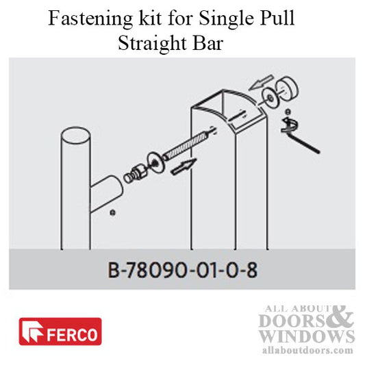 G-U Ferco Fastening kit for Single, Straight Pull Bar - Stainless Steel