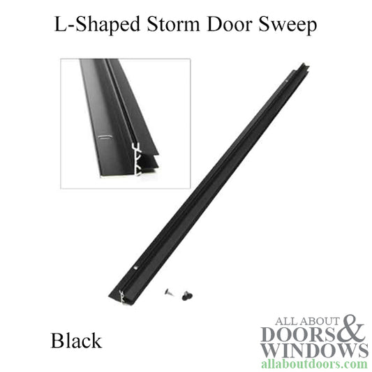 L-Shaped Storm Door Sweep - Black