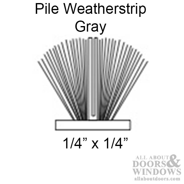 Marvin Gliding window, Horizontal Slider 1/4 x 1/4 Pile Weatherstrip - Gray - Marvin Gliding window, Horizontal Slider 1/4 x 1/4 Pile Weatherstrip - Gray