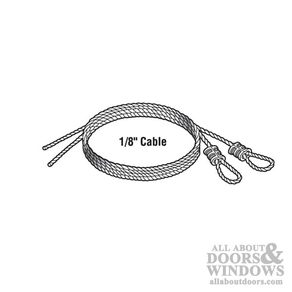 1/8 Inch Diameter Carbon Steel Extension Cable for Garage Door - 12 Feet - 1/8 Inch Diameter Carbon Steel Extension Cable for Garage Door - 12 Feet