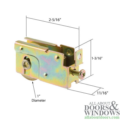 Sliding Door Roller Center Grooved Steel Ball Bearing F Tab Housing 1.3125 Inch Single Wheel Roller - Sliding Door Roller Center Grooved Steel Ball Bearing F Tab Housing 1.3125 Inch Single Wheel Roller