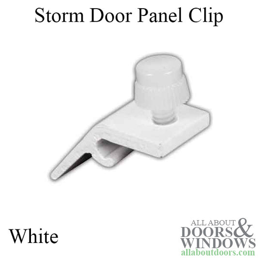 Storm Door Panel Clip, 7/16 offset - White - 25 pack