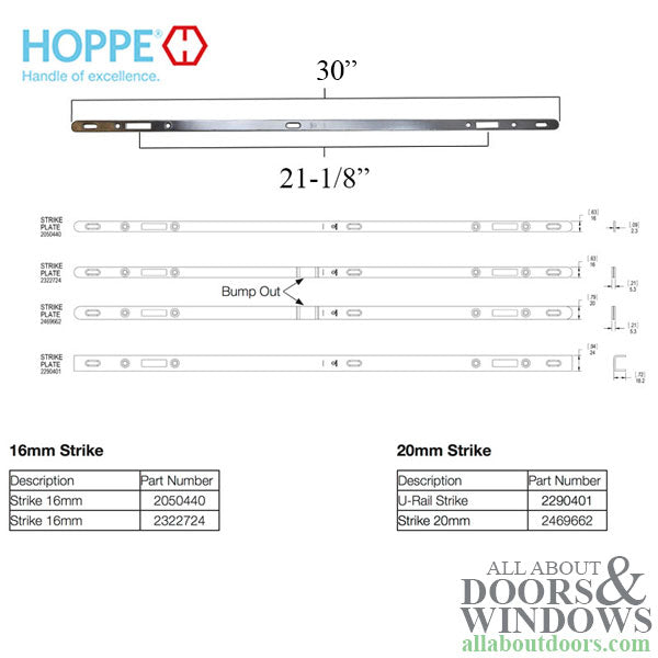 Hoppe Multipoint Lock - 35mm 2 Hooks, Multipoint Sliding Door Lock - Hoppe Multipoint Lock - 35mm 2 Hooks, Multipoint Sliding Door Lock