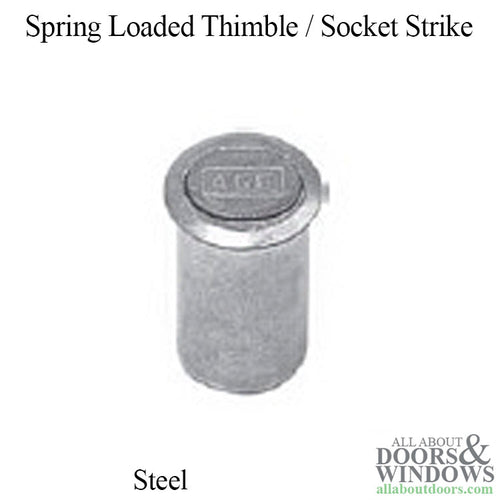 Thimble / Socket Strike with Spring Loaded Cover for Shootbolt, Steel - Thimble / Socket Strike with Spring Loaded Cover for Shootbolt, Steel