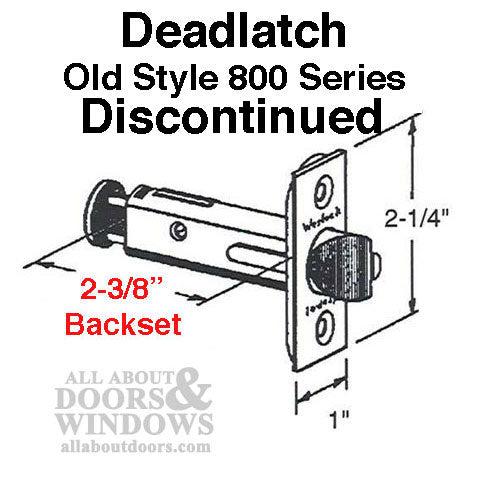 Discontinued - Weslock 800 Series 2-3/8 Deadlatch, Radius - Satin Brass - Discontinued - Weslock 800 Series 2-3/8 Deadlatch, Radius - Satin Brass