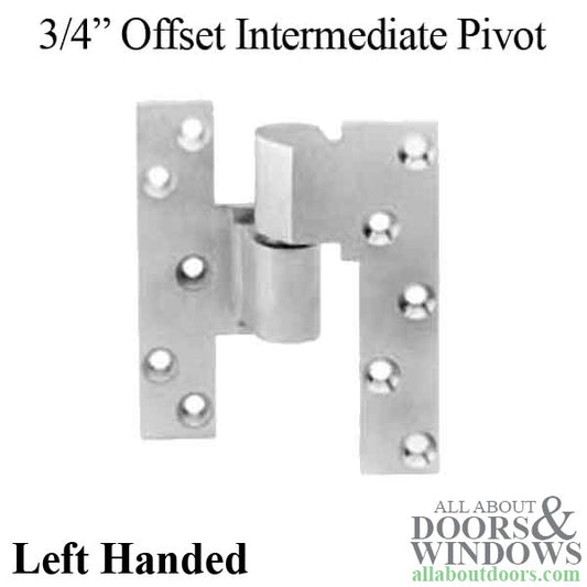 3/4" Offset Intermediate Pivot Set, Left Hand, Brushed / Satin Chrome