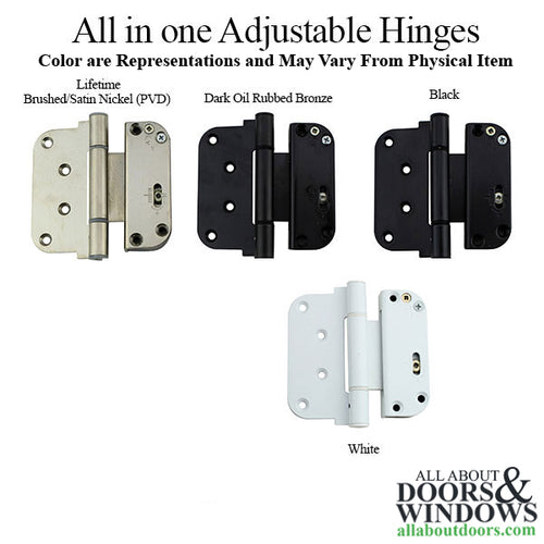 3-5/8 x 4 Adjustable Hinge, All in one (V-H) NRP Door, Steel Base - 3-5/8 x 4 Adjustable Hinge, All in one (V-H) NRP Door, Steel Base