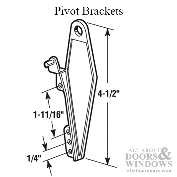 Pivot Brackets for Louvre Windows 4-1/2 Inch Diecast - Pivot Brackets for Louvre Windows 4-1/2 Inch Diecast