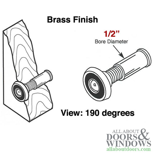 Door Viewer - 190 Degree - Polished Brass - Door Viewer - 190 Degree - Polished Brass