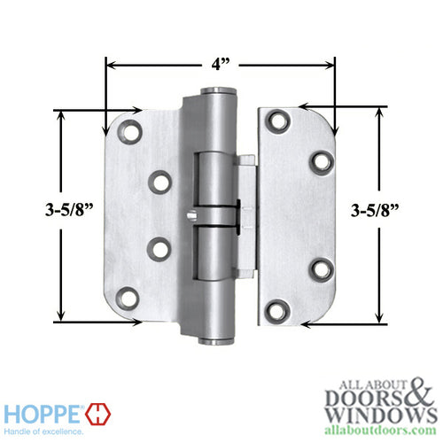 Hoppe Set Hinge, F41-R, 2009 LHI/RHO Brushed Chrome - Hoppe Set Hinge, F41-R, 2009 LHI/RHO Brushed Chrome