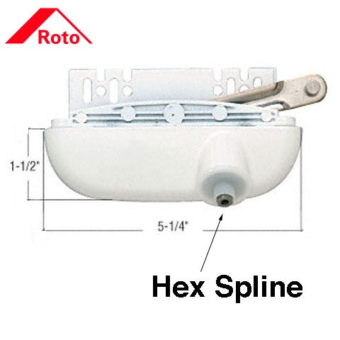 Roto Casement Operator - Hex Spline, Right Hand - Choose Color - Roto Casement Operator - Hex Spline, Right Hand - Choose Color