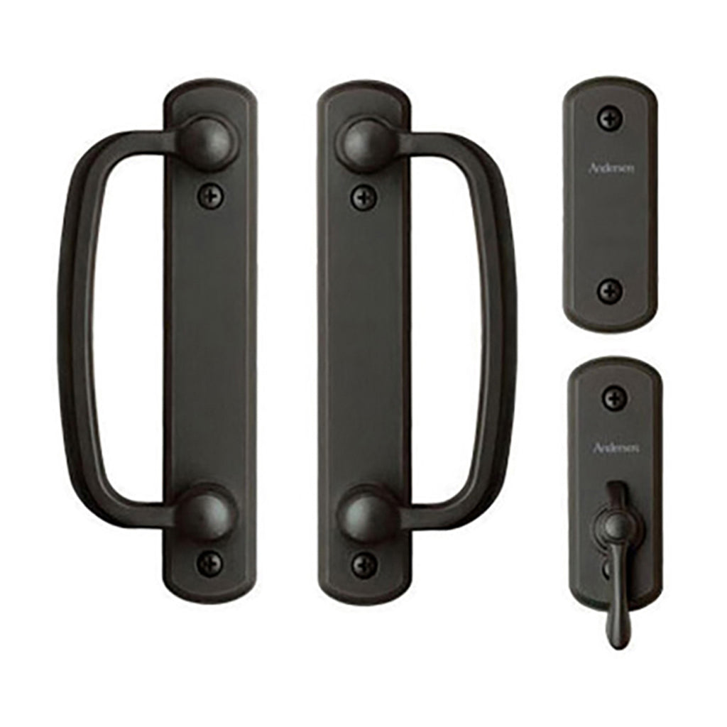 Andersen Frenchwood Gliding Door Trim Hardware, Albany, 4 Panel Interior and Exterior  - Black - Andersen Frenchwood Gliding Door Trim Hardware, Albany, 4 Panel Interior and Exterior  - Black