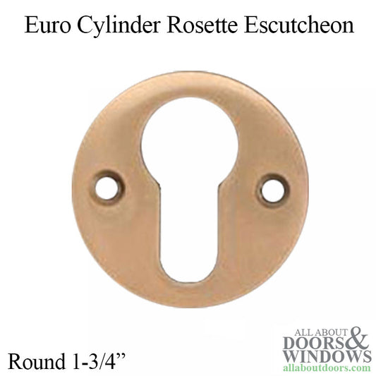 1.78" Escutcheon / Rosette, round rose with Euro Cylinder Hole