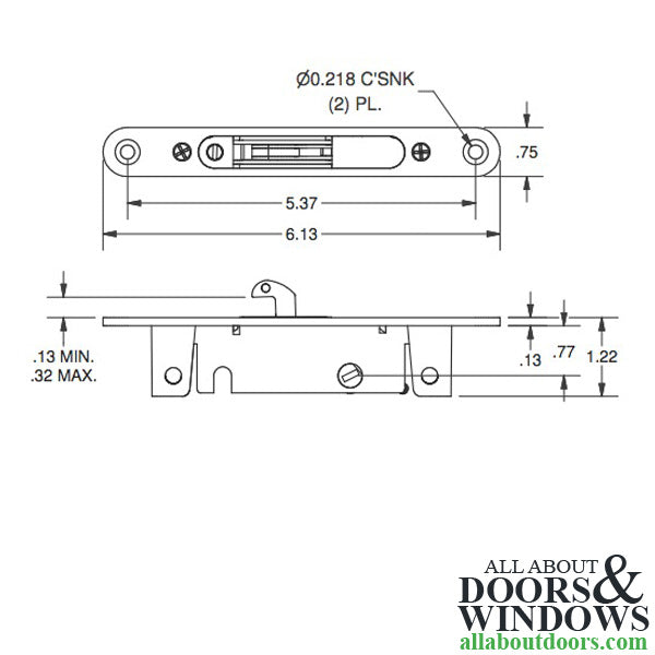 Single Point Mortise Lock with Recessed Housing - Single Point Mortise Lock with Recessed Housing