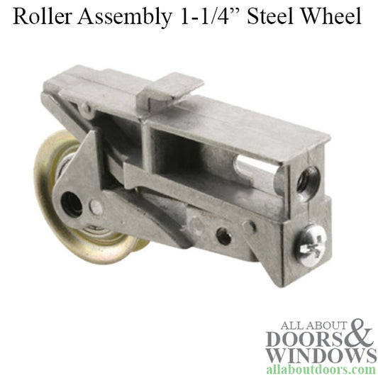 Sliding Door Roller Assembly with Adjustable Housing 1.25 Inch Steel Ball Bearing Wheel Diameter