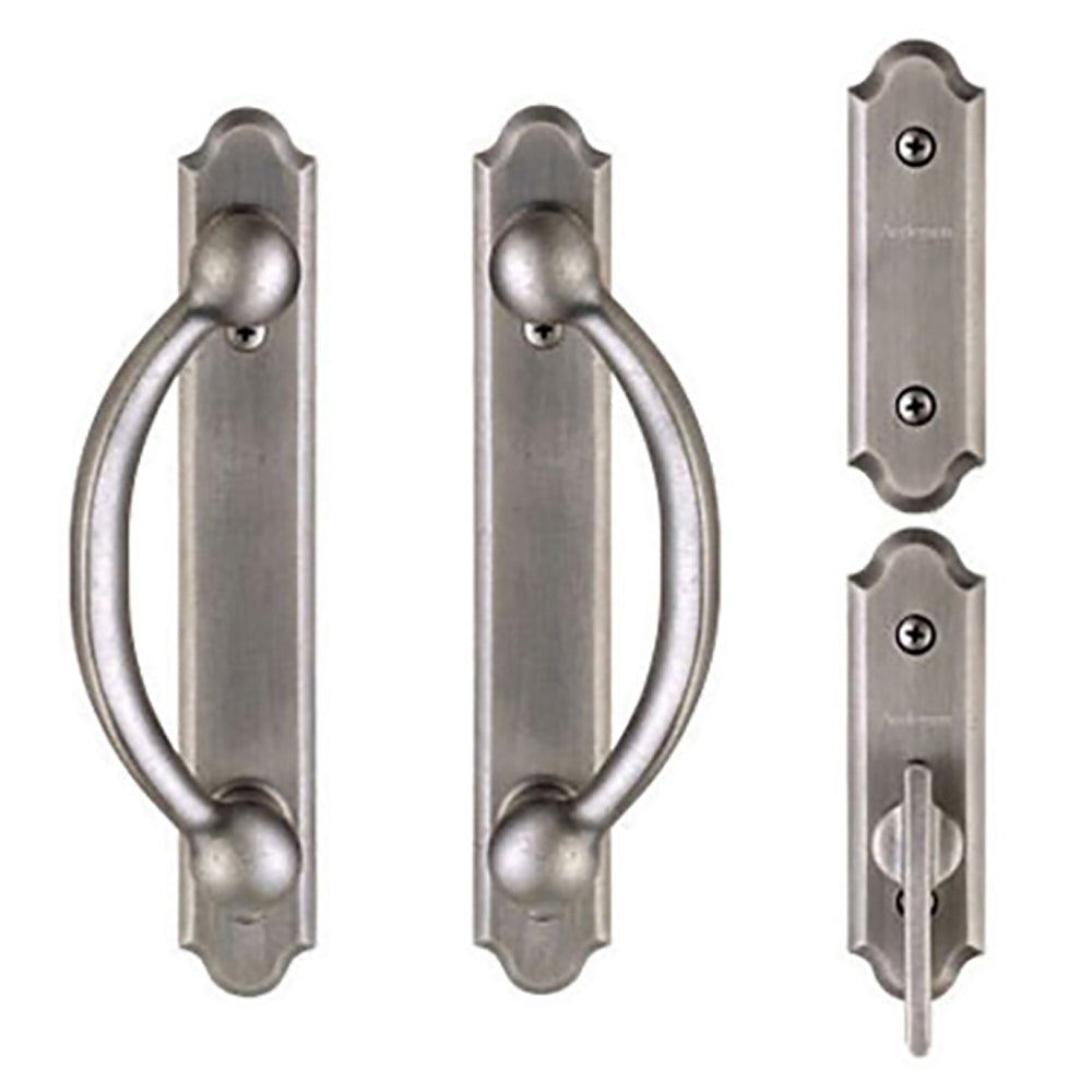 Andersen Frenchwood Gliding Door Trim Encino, 4 Panel Interior & Exterior - Distressed Nickel - Andersen Frenchwood Gliding Door Trim Encino, 4 Panel Interior & Exterior - Distressed Nickel