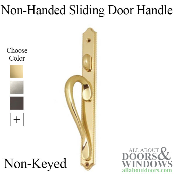 Non-Handed Active Non-Keyed Narrow Plate Sliding Door Handle - Choose Color - Non-Handed Active Non-Keyed Narrow Plate Sliding Door Handle - Choose Color