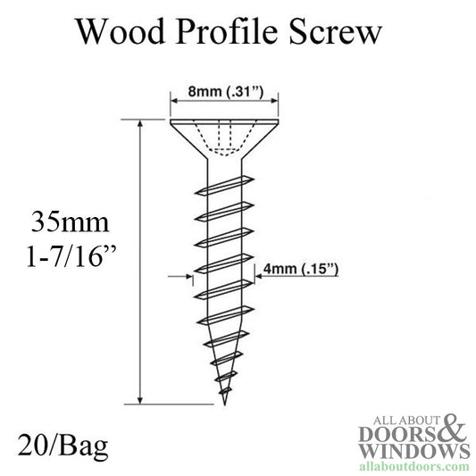 Screw Pack, 1-7/16" Installation 20 Pieces