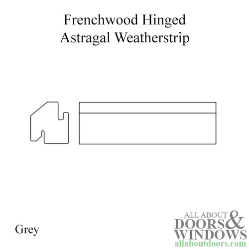 Andersen Frenchwood Hinged Door, Neoprene Foam Astragal Weatherstrip - Grey - Andersen Frenchwood Hinged Door, Neoprene Foam Astragal Weatherstrip - Grey