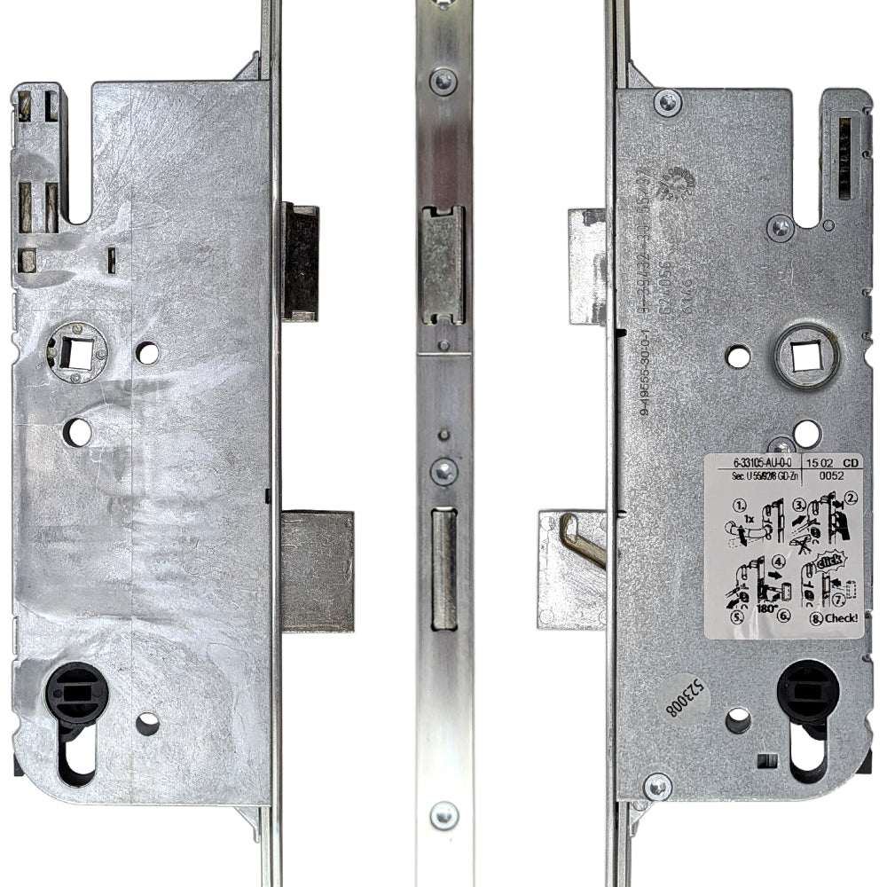 G-U Cremona Europa Active Multipoint Lock Gear, 55mm Backset, Silver Ferguard - G-U Cremona Europa Active Multipoint Lock Gear, 55mm Backset, Silver Ferguard