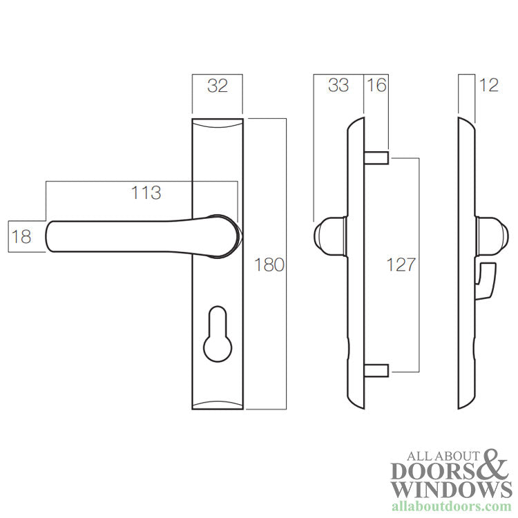 Quattro Hinged Security Screen Door Lock Handle Set with Mortise Lock - Quattro Hinged Security Screen Door Lock Handle Set with Mortise Lock
