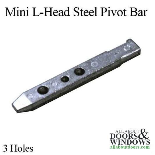 Pivot Bar, 2-1/2", 3 hole, Mini L-head, Zinc Die Cast