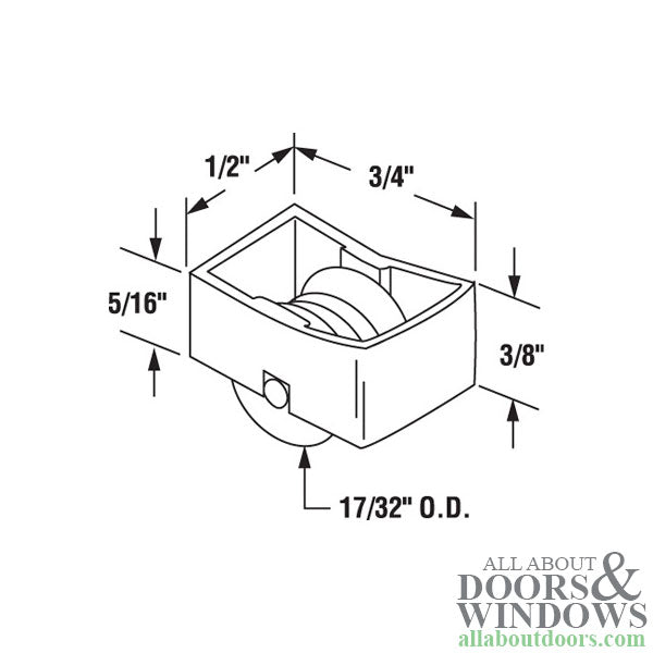 Roller Assembly (Grooved) - Sliding Windows, Nylon / Steel - Roller Assembly (Grooved) - Sliding Windows, Nylon / Steel
