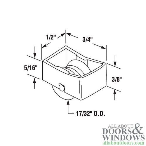Roller Assembly (Grooved) - Sliding Windows, Nylon / Steel - Roller Assembly (Grooved) - Sliding Windows, Nylon / Steel