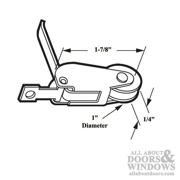 Straight Spring Tension Roller Assembly with 1 Inch Steel Wheel for Sliding Screen Door - Straight Spring Tension Roller Assembly with 1 Inch Steel Wheel for Sliding Screen Door