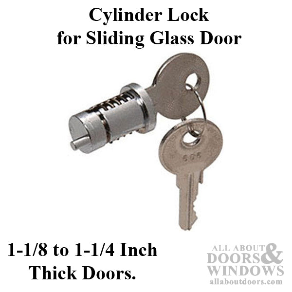 Sliding Door Keyed Cylinder Lock 1-1/8