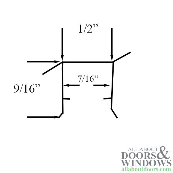 U-Vinyl Weatherstrip for Parting Stop, Head/Side Jamb, 80