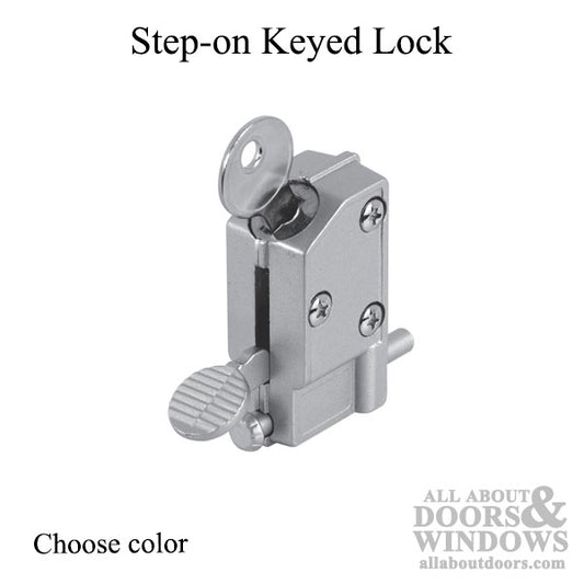 Patio Door Step-on Keyed Lock - Choose Color